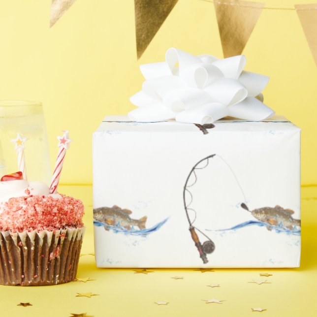 Fisch am Haken Geschenkpapier (Geburtstagsparty)