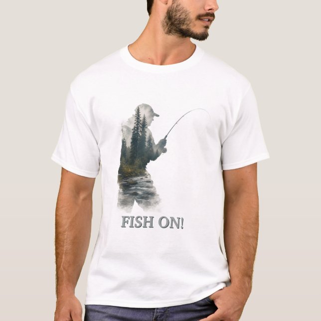 "Fisch am Haken!" T-Shirt (Vorderseite)