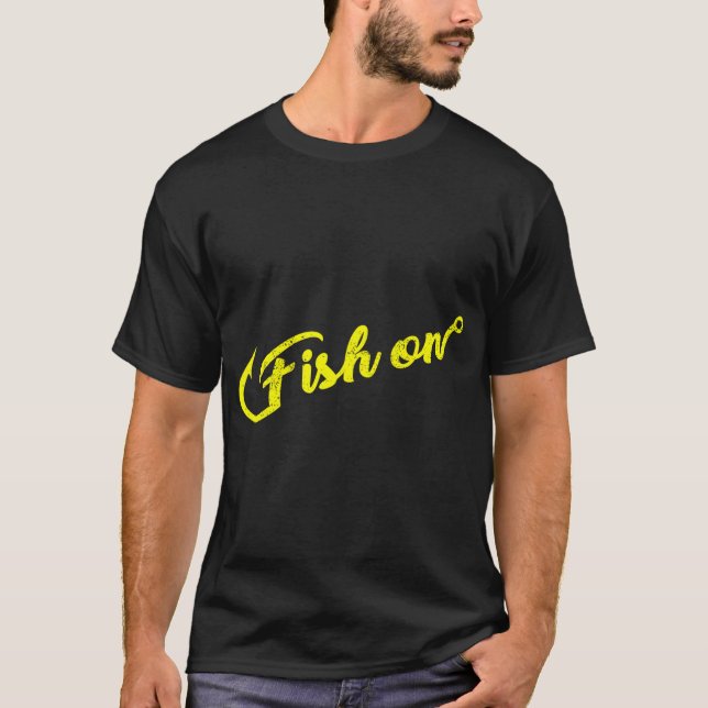 Fisch am Haken T-Shirt (Vorderseite)