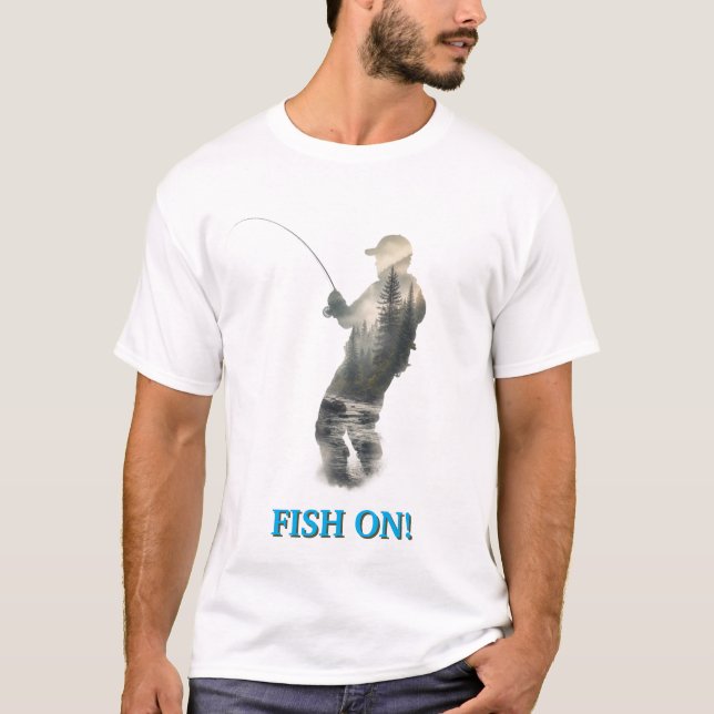 "Fisch am Haken!" T-Shirt (Vorderseite)