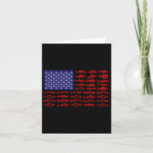 Fisch American Flag Patriotic Fishing 4. Juli Karte