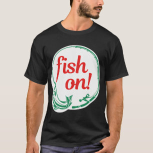 Fisch angebissen! Angelaufkleber T-Shirt