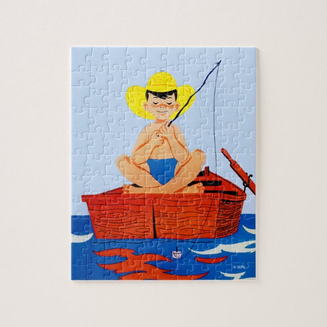 Fisch angeln puzzle (Vertikal)