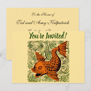 Fisch Antik Fliese Alte Kunst uralte De Morgan Kun Einladung