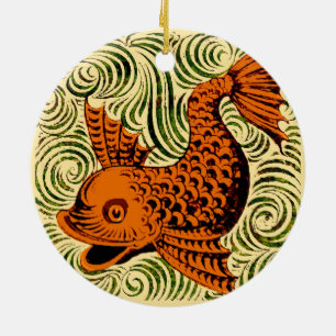 Fisch Antikes Tile Alte Kunst antiken Keramik Ornament