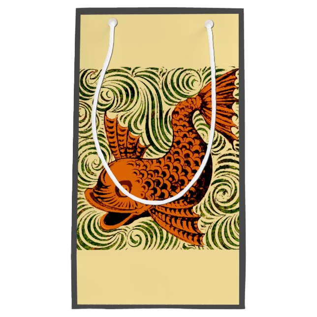 Fisch Antikes Tile Alte Kunst antiken Kleine Geschenktüte (Vorderseite)