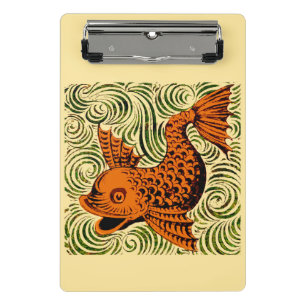 Fisch Antikes Tile Alte Kunst antiken Mini Klemmbrett