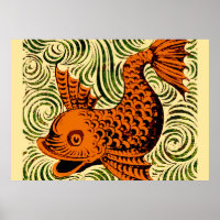 Fisch Antikes Tile Alte Kunst antiken