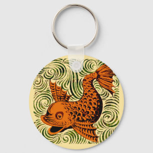 Fisch Antikes Tile Alte Kunst antiken Schlüsselanhänger