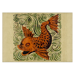 Fisch Antikes Tile Alte Kunst antiken Schneidebrett