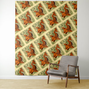 Fisch Antikes Tile Alte Kunst antiken Wandteppich