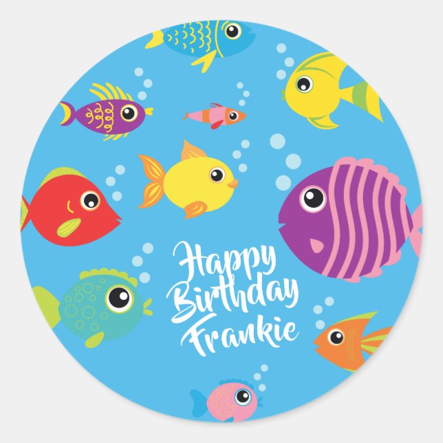 Fisch Aquarium 1. Geburtstag Vielen Dank Sticker S (Vorderseite)