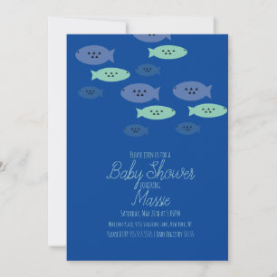 Fisch Aquarium Blau Babyparty Einladung