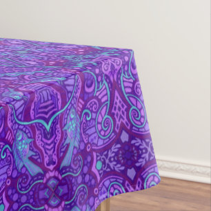 Fisch Arabesque Unterwasser Bohemisches Muster Lil Tischdecke