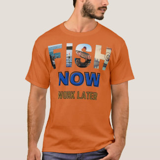 Fisch arbeitet später lustige Sprichwort Fischfisc T-Shirt