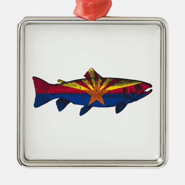 Fisch Arizona Flaggenforelle Ornament Aus Metall (Vorne)