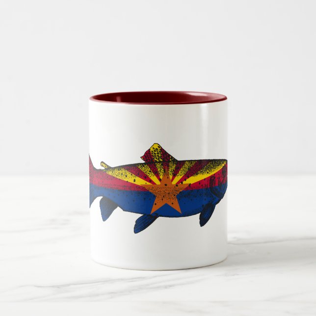 Fisch Arizona Flaggenforelle Zweifarbige Tasse (Mittel)