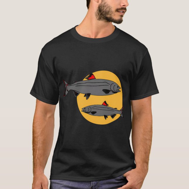 Fisch auf Senfgelb T-Shirt (Vorderseite)