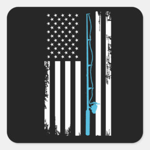 Fisch aus den USA Fisch-Angeln-Geschenk-Idee Quadratischer Aufkleber