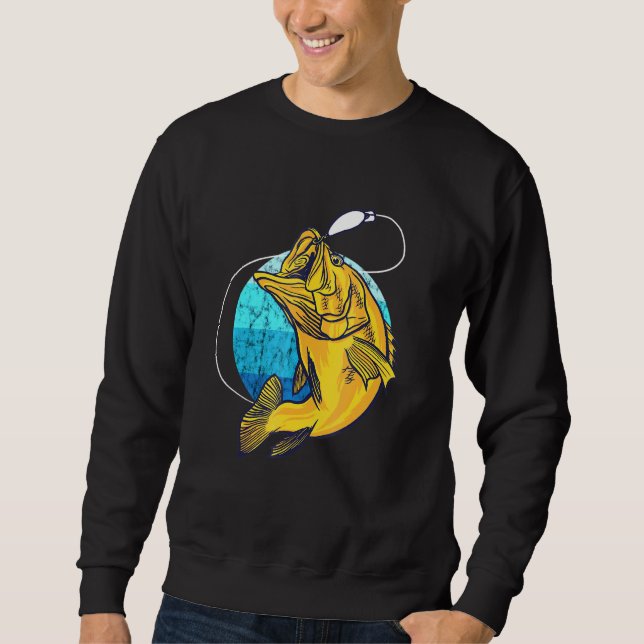 Fisch Bass Fisherman Freshwater Fishing Team Fange Sweatshirt (Vorderseite)