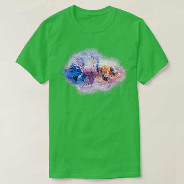 Fisch bekämpfen Halfmoon-Marmor Metallic Betta spl T-Shirt (Design vorne)