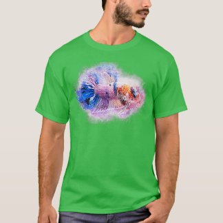 Fisch bekämpfen Halfmoon-Marmor Metallic Betta spl T-Shirt