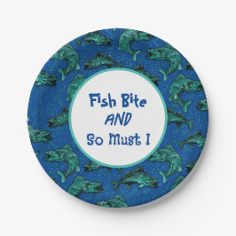 Fisch Bite Walleye Fischen Pappteller