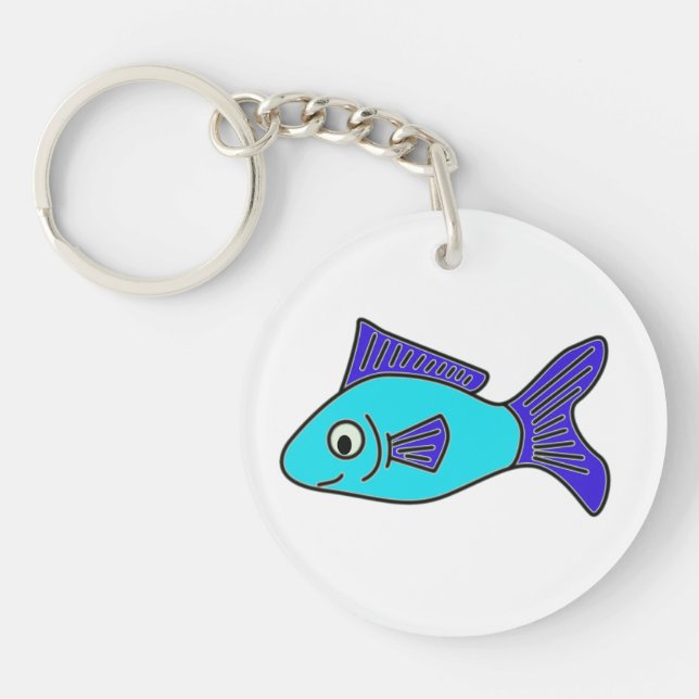 Fisch, blau schlüsselanhänger (Vorderseite)