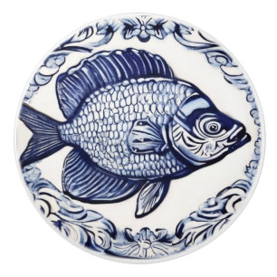 Fisch Blau und Weiß Meer & Ozean Direkt gegenüber Keramikknauf