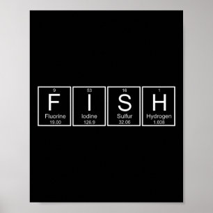 Fisch Chemie Periodensystem Lustige Wissenschaft B Poster
