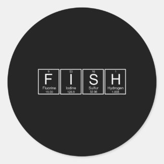 Fisch Chemie Periodensystem Lustige Wissenschaft B Runder Aufkleber
