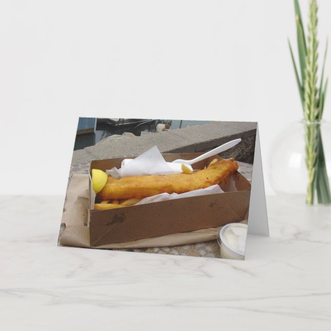 Fisch-Chips Karte (Vorderseite)