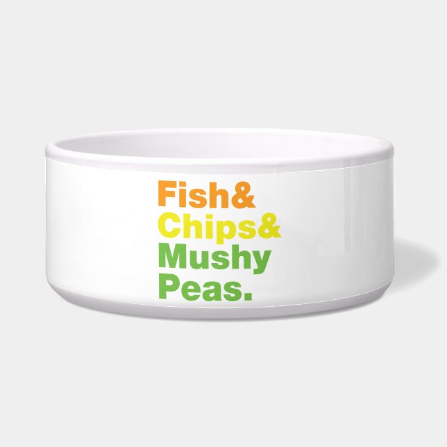 Fisch & Chips & Mushy Peas. Napf (Vorderseite)