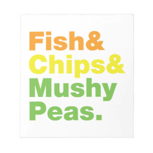 Fisch & Chips & Mushy Peas. Notizblock