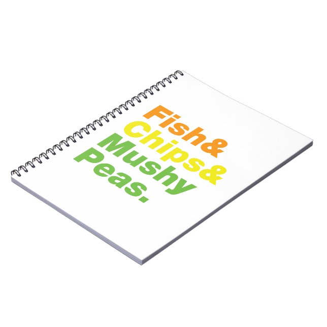 Fisch & Chips & Mushy Peas. Notizblock (Linke Seite)