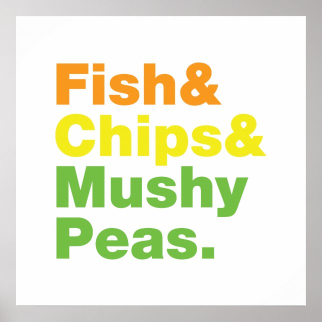 Fisch & Chips & Mushy Peas. Poster (Vorne)