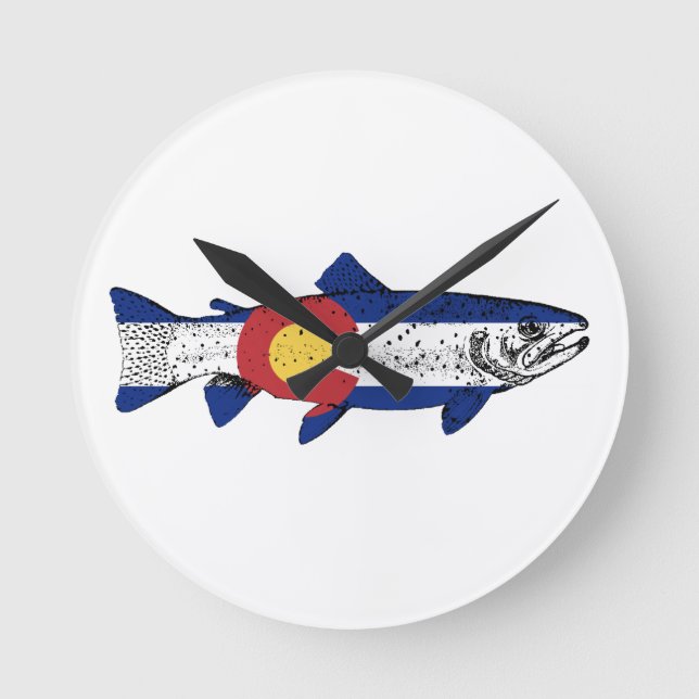 Fisch Colorado Runde Wanduhr (Vorderseite)