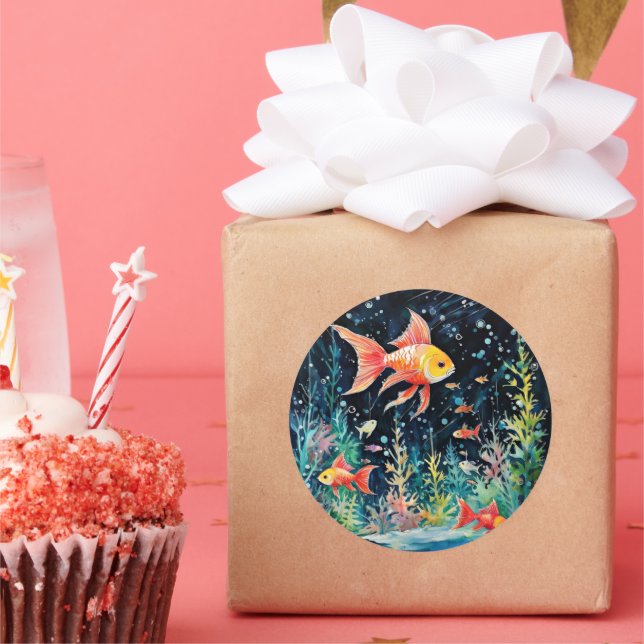 Fisch Dreamland, Aquarium Perfektion, Runder Aufkleber (Party)