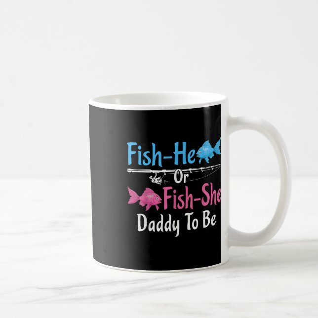 Fisch-er oder Fisch-sie werdender Papa Geschlechts Kaffeetasse (Rechts)