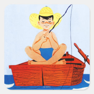 Fisch Fangen Quadratischer Aufkleber