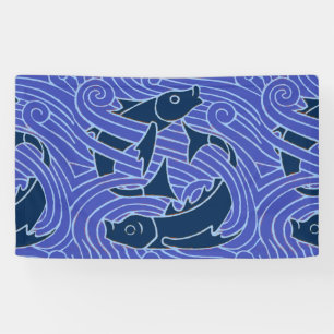 Fisch Fett Schwimmen Ozean Blauer Fischfang Banner