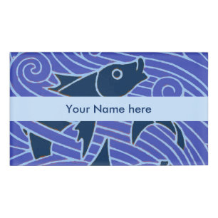 Fisch Fett Schwimmen Ozean Blauer Fischfang Namenschild