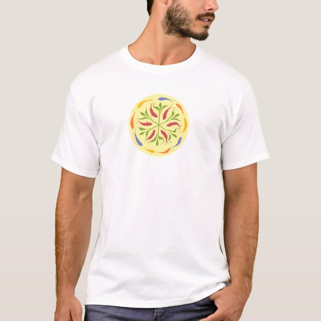 Fisch-/Fisch-Mandala (islamisch) T-Shirt (Vorderseite)