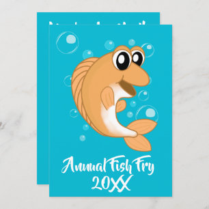 Fisch Fisch Meeresfrüchte Party mit orangegelben F Einladung