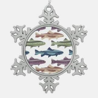 Fisch-Fisch-Muster Schneeflocken Zinn-Ornament