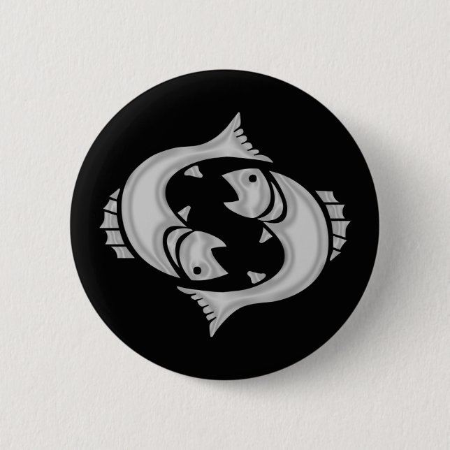 Fisch-Fisch-Tierkreis-Knopf Button (Vorderseite)
