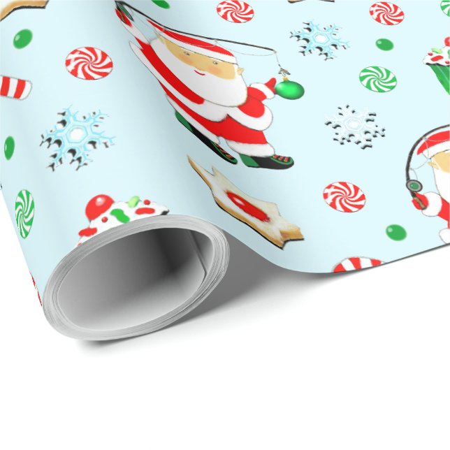 Fisch Fischen Weihnachtsgeschenk Wrapping Paper Geschenkpapier (Rolleneckpunkt)