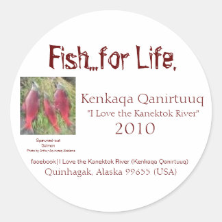 Fisch...für Leben, Kenkaqa Qanirt.. Runder Aufkleber