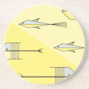 FISCH-GESCHICHTE Untersetzer 4,5" ZITRONE