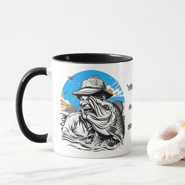 Fisch glücklich Big Fish Quote Tasse (Mit Donut)